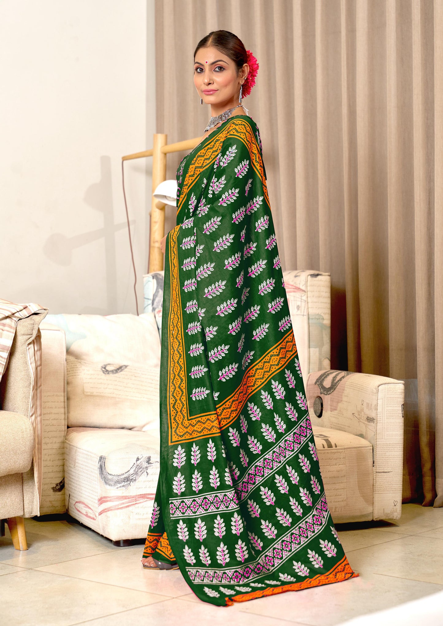 Kayatri New Mulmul Cotton Hand Block Prints Saree