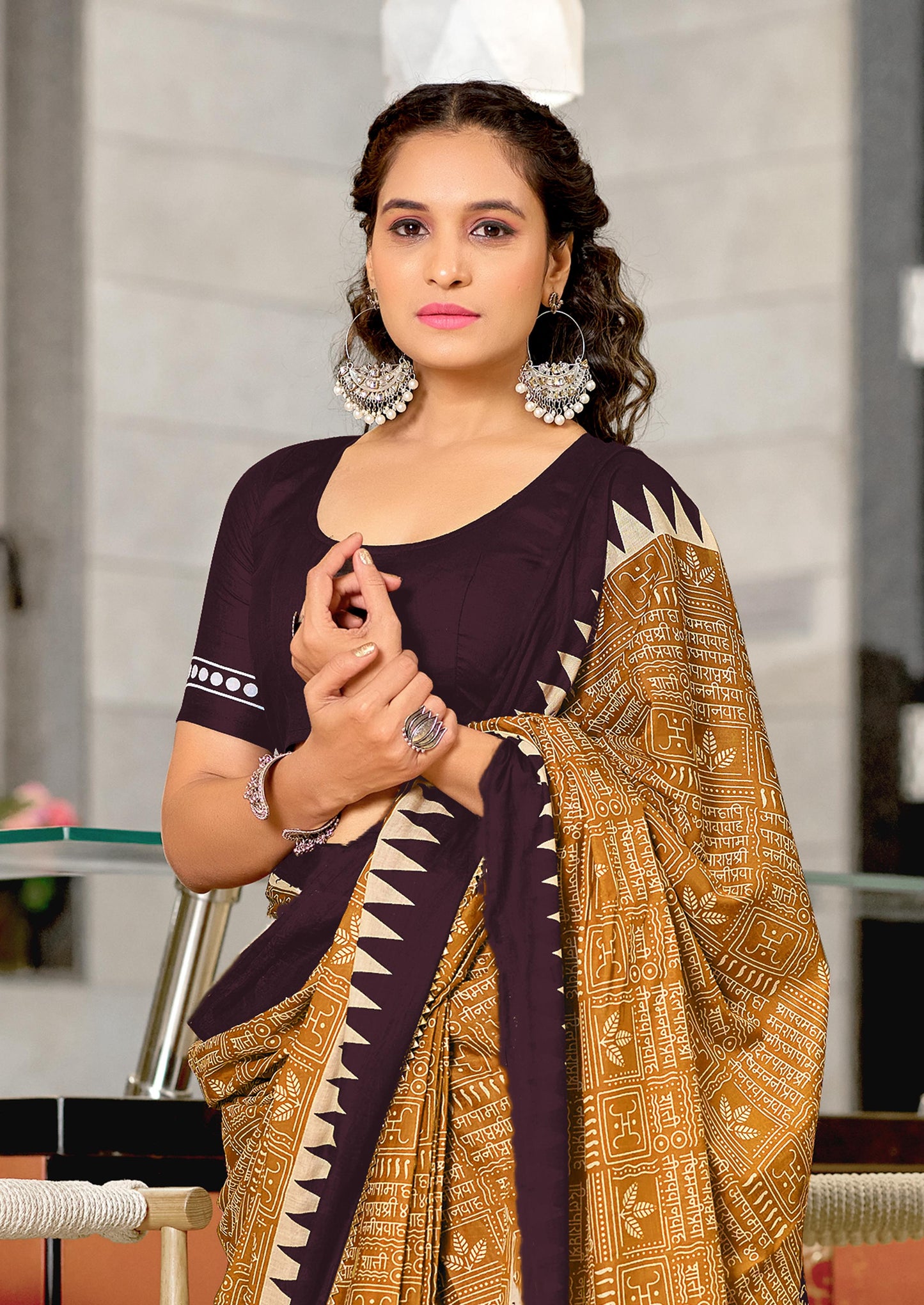 Kayatri Laest Mulmul Cotton Hand Block Prints Saree