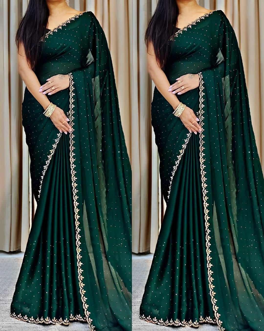 Kayatri New Designer Chinon Beads Work Saree