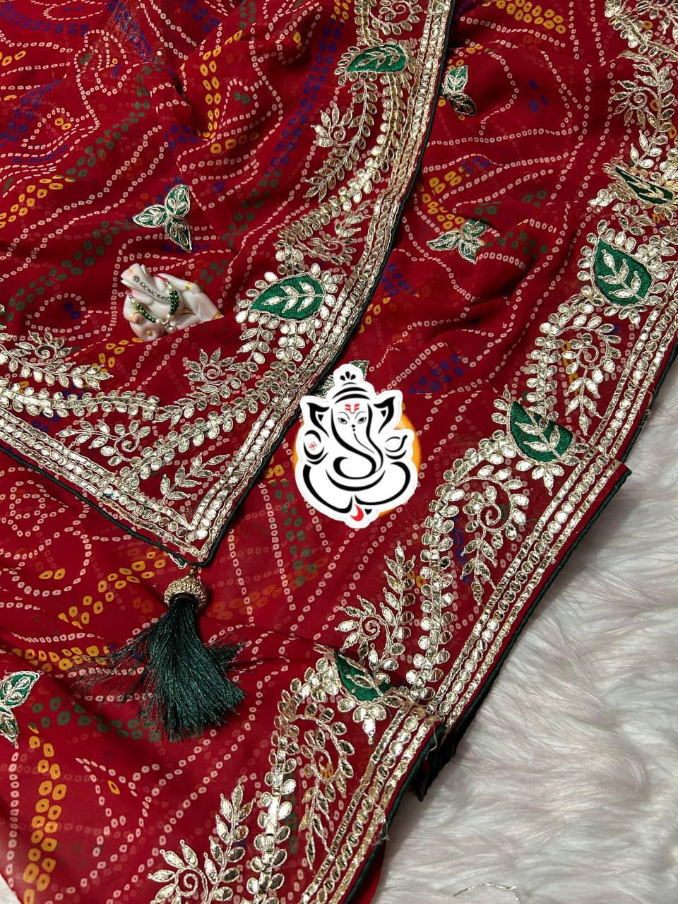Kayatri New Rajasthani Marwadi Chunri Saree