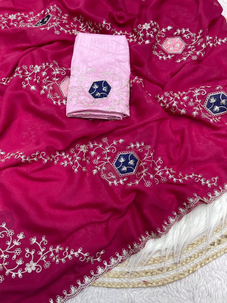 Kayatri New Blooming Chocolate Silk Multi Embroidery Sequence Work