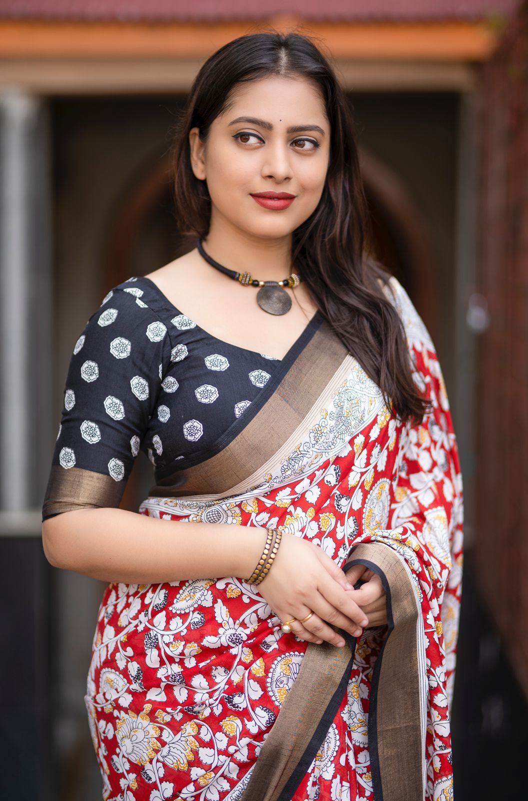 Kayatri New  Fancy Kalamkari Printed Saree