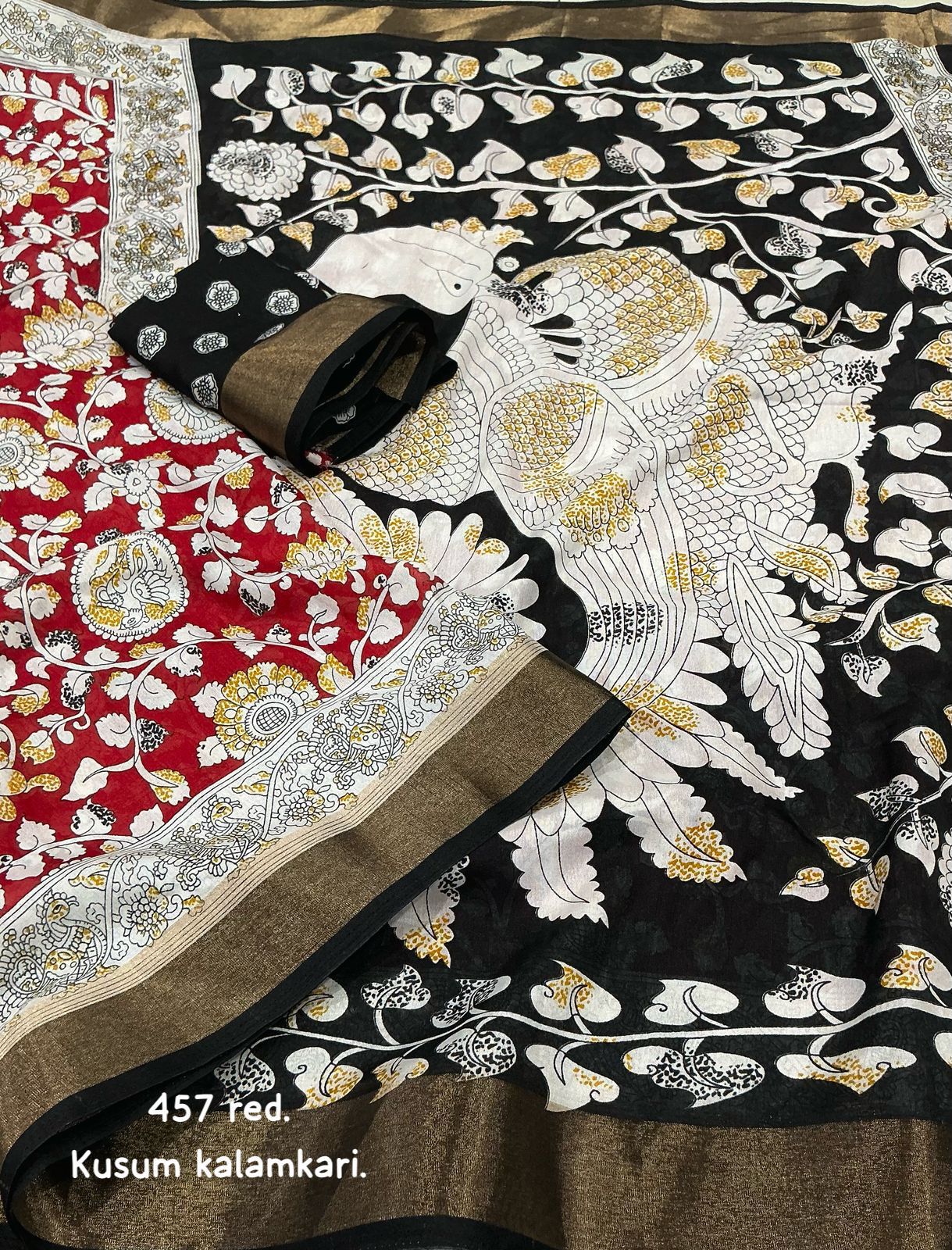Kayatri New  Fancy Kalamkari Printed Saree