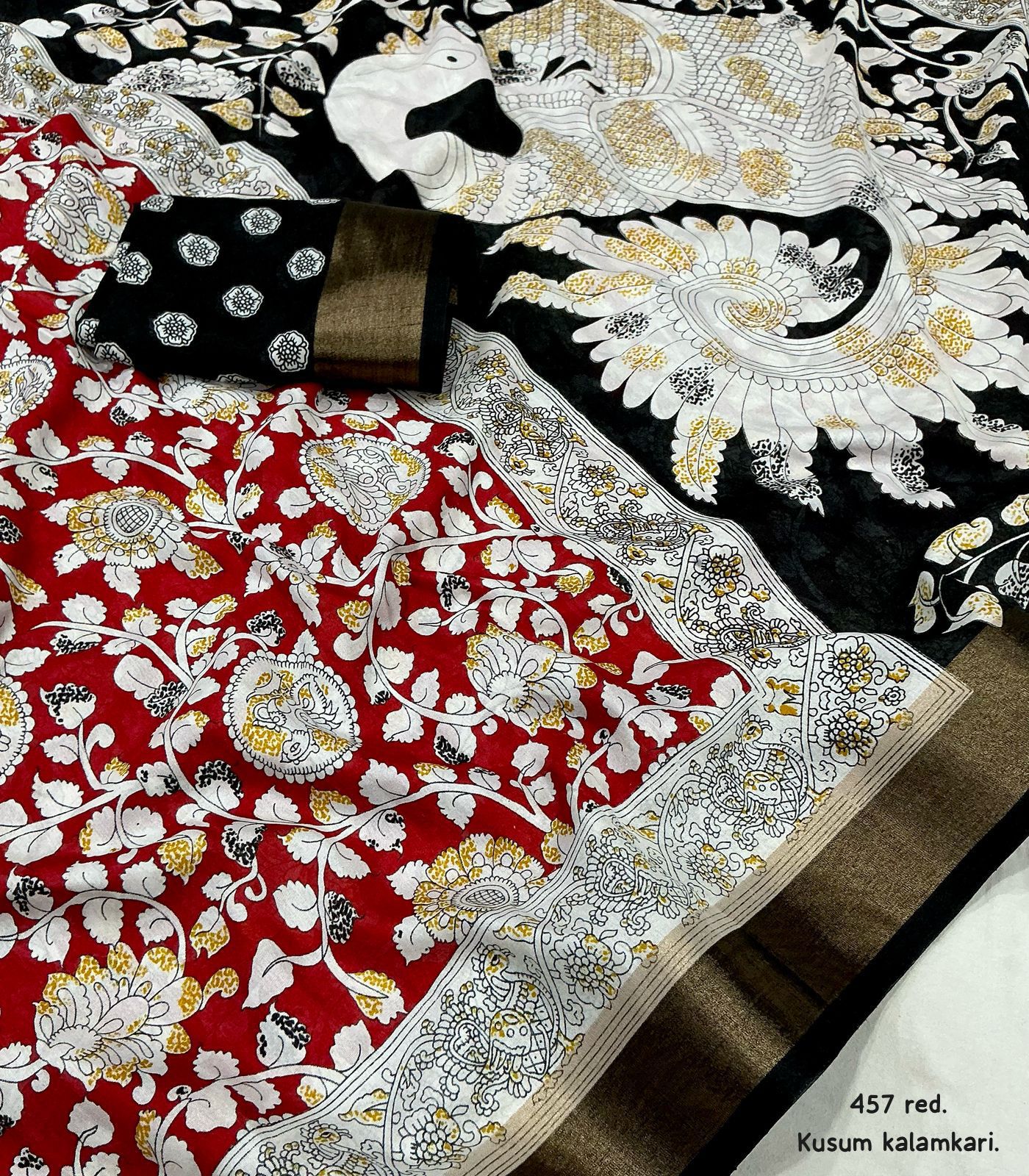 Kayatri New  Fancy Kalamkari Printed Saree