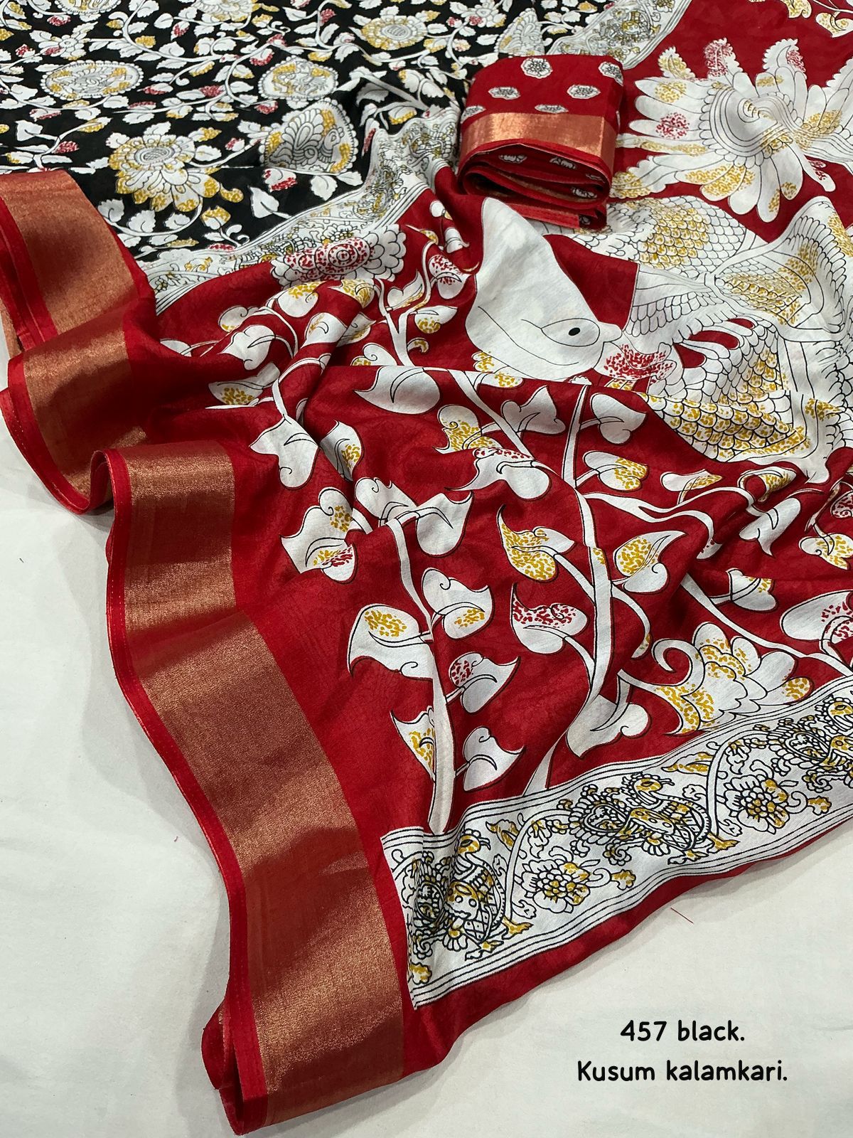 Kayatri New  Fancy Kalamkari Printed Saree