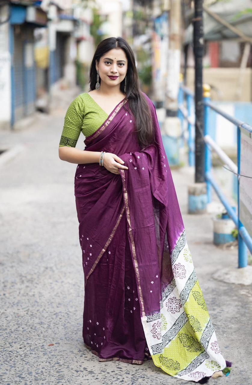 Kayatri New Soft Pure Chanderi Cotton Saree