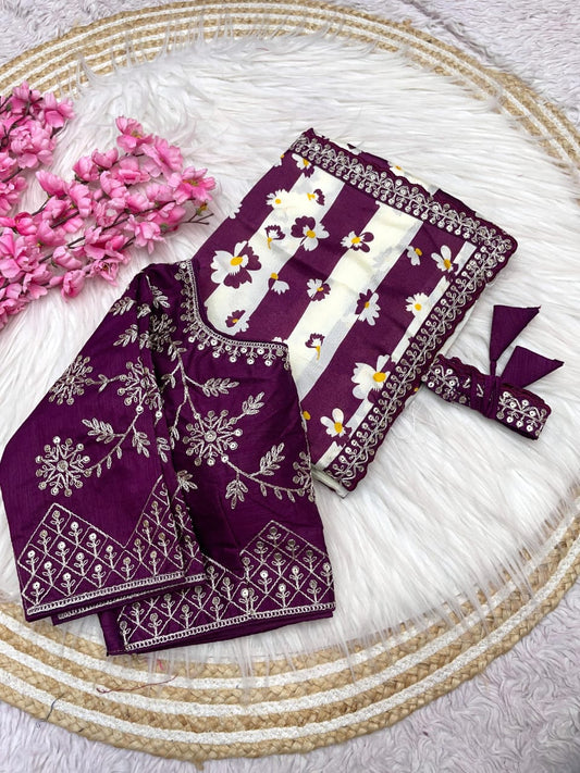 Kayatri New Chinon Silk Ready to Wear Saree