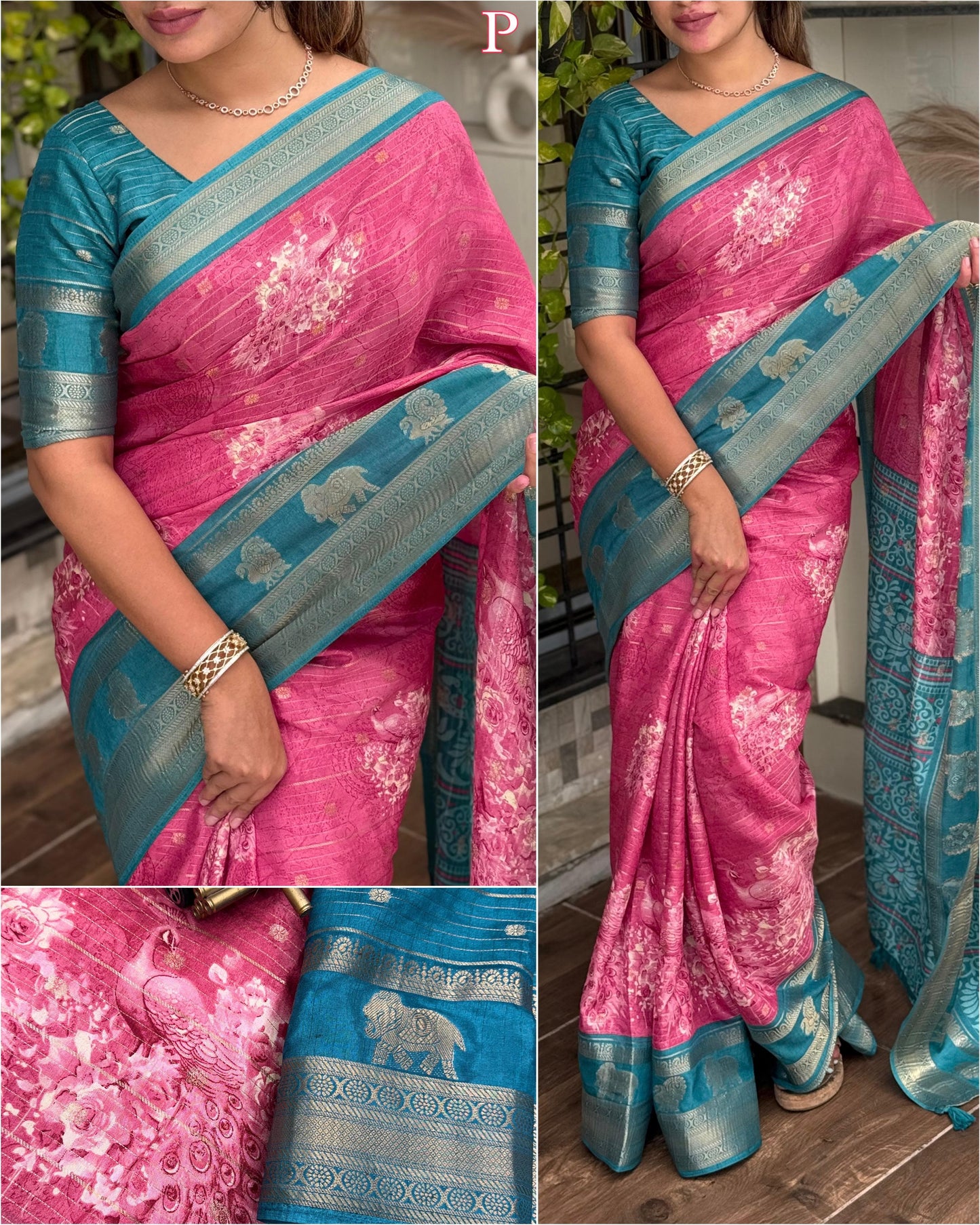 Kayatri New Tussar Cotton Jackard Printed Saree