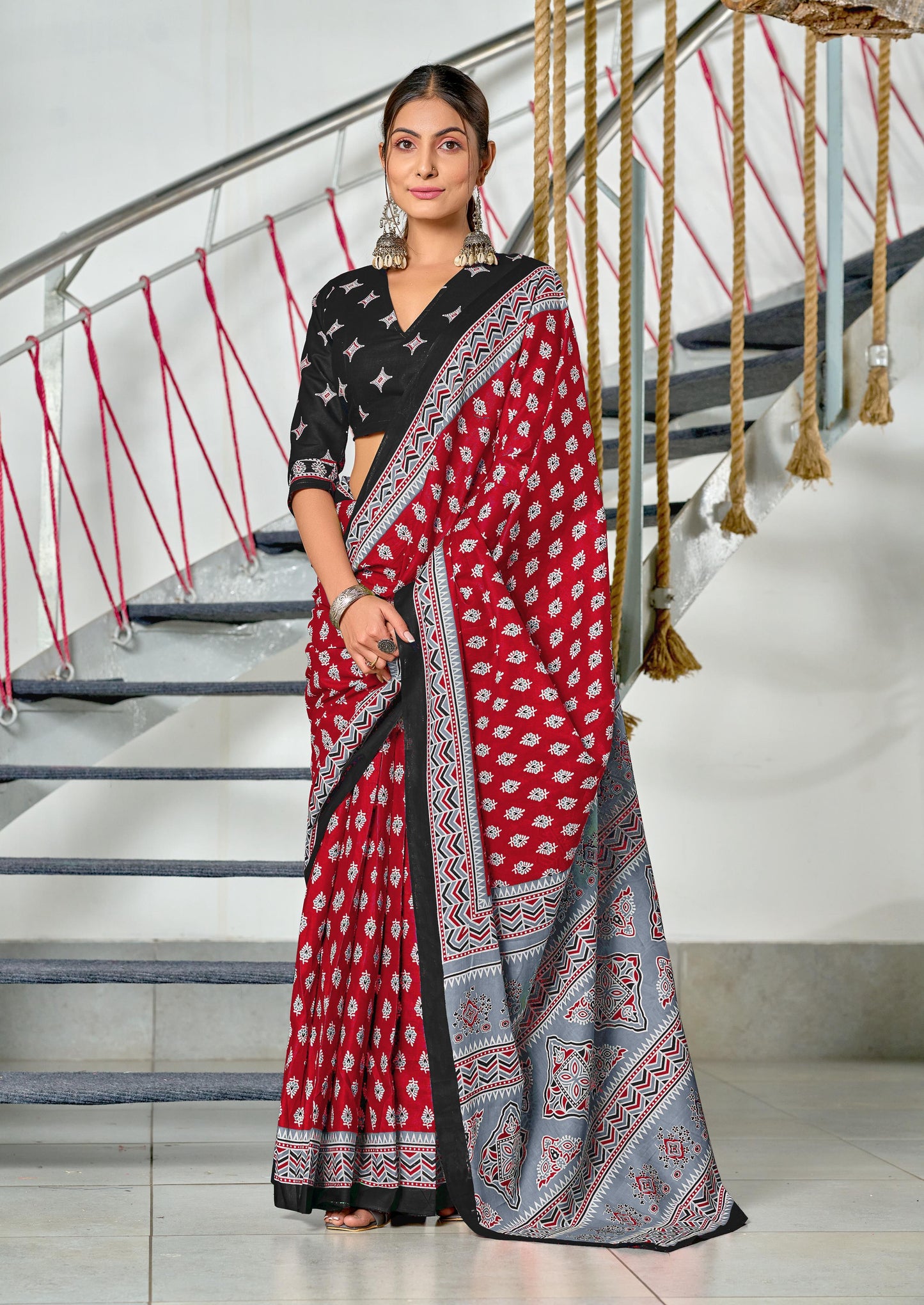 Kayatri New Mulmul Cotton Hand Block Print Saree