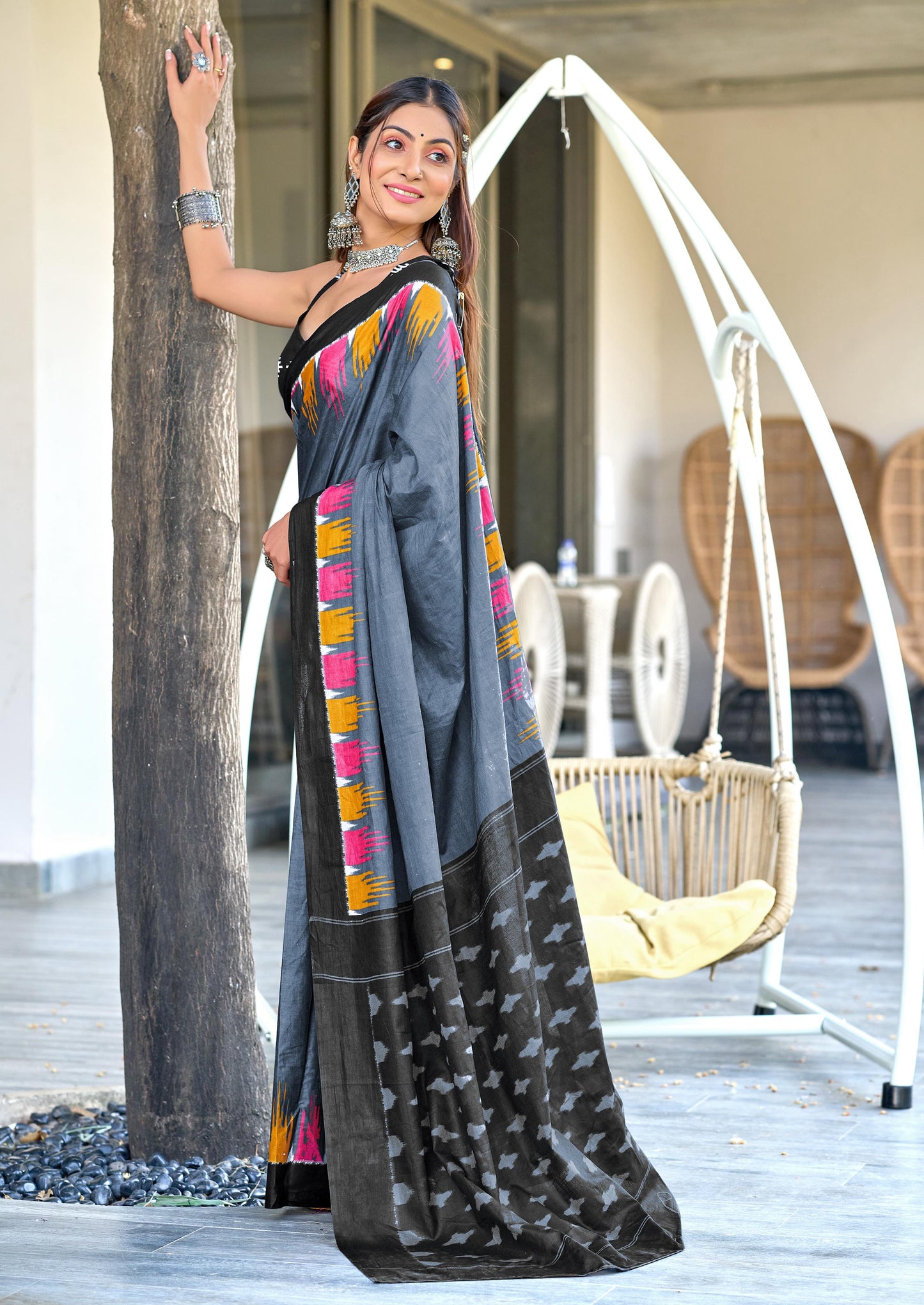 Kayatri New  Soft Pure Cotton Fancy Hand Block Print Saree