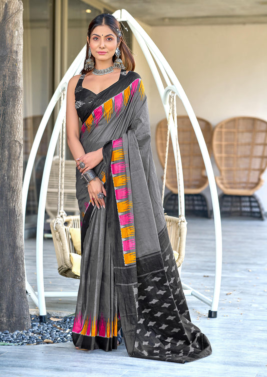 Kayatri New  Soft Pure Cotton Fancy Hand Block Print Saree