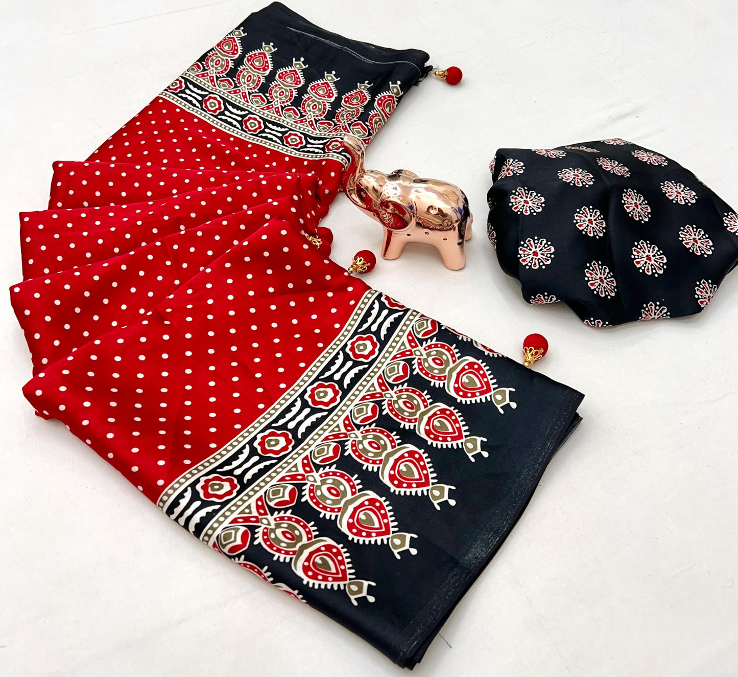 Kayatri New Lagdi Gaji Crepe Soft Silk Ajrakh Print Saree
