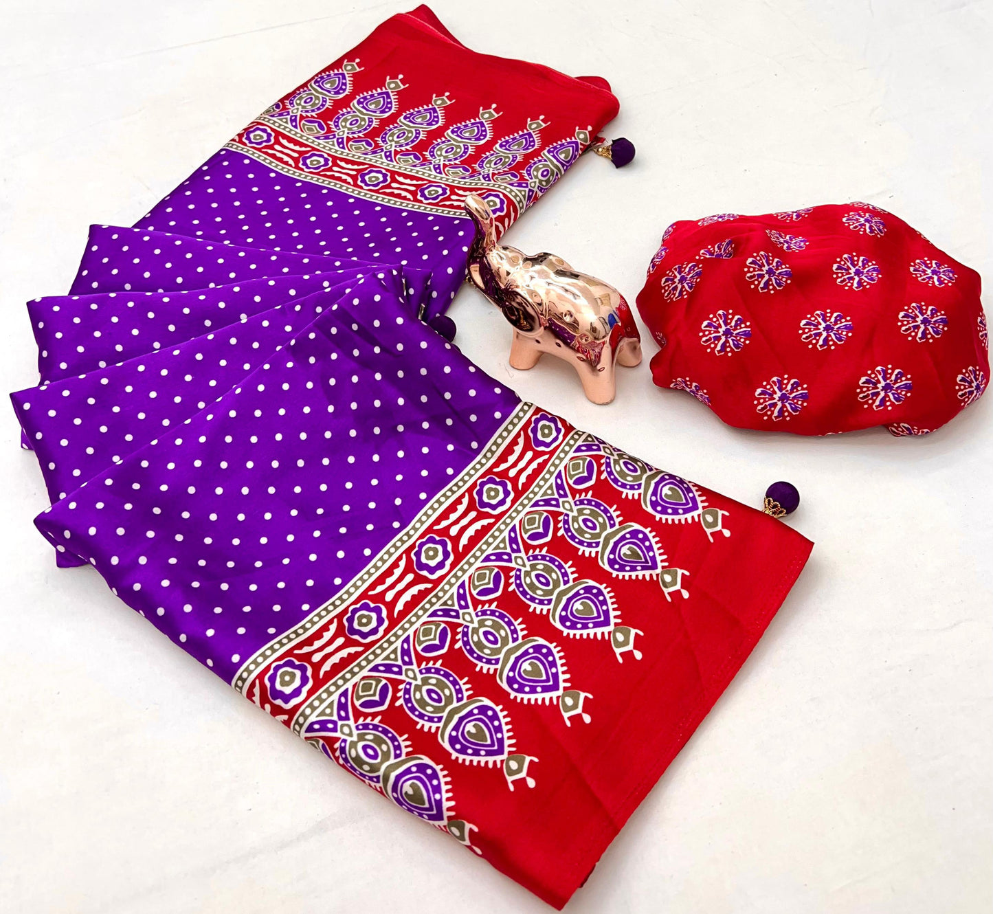 Kayatri New Lagdi Gaji Crepe Soft Silk Ajrakh Print Saree