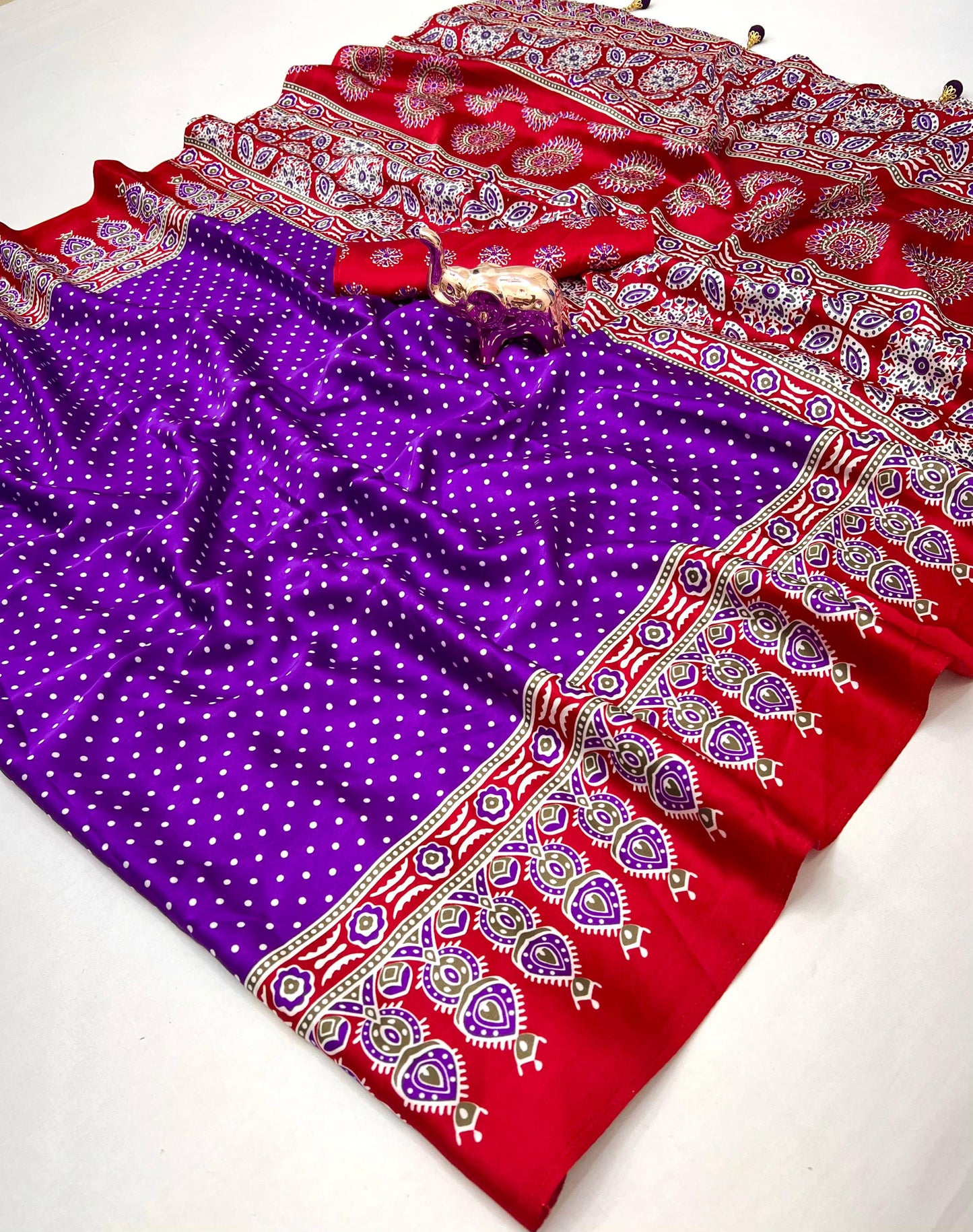 Kayatri New Lagdi Gaji Crepe Soft Silk Ajrakh Print Saree