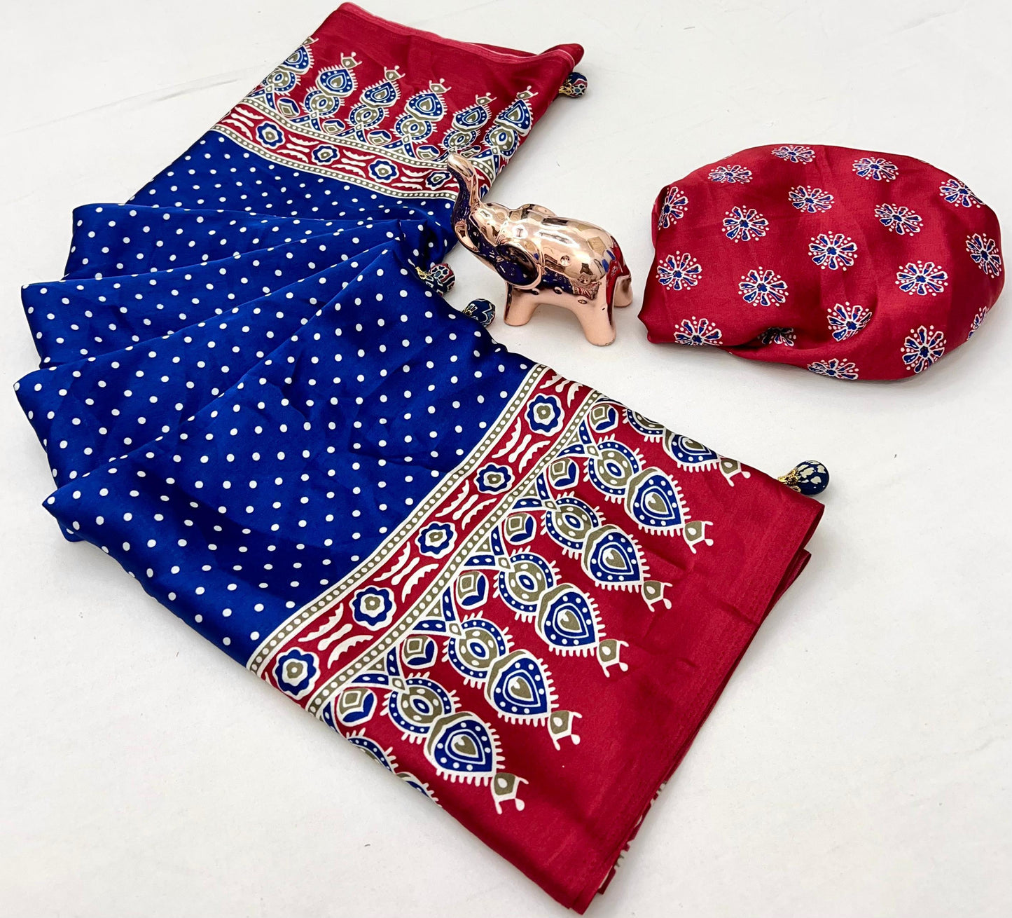 Kayatri New Lagdi Gaji Crepe Soft Silk Ajrakh Print Saree
