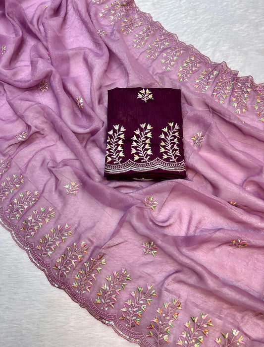 Kayatri New Soft Crunchy Silk Thread & Sequence Embroidery Saree
