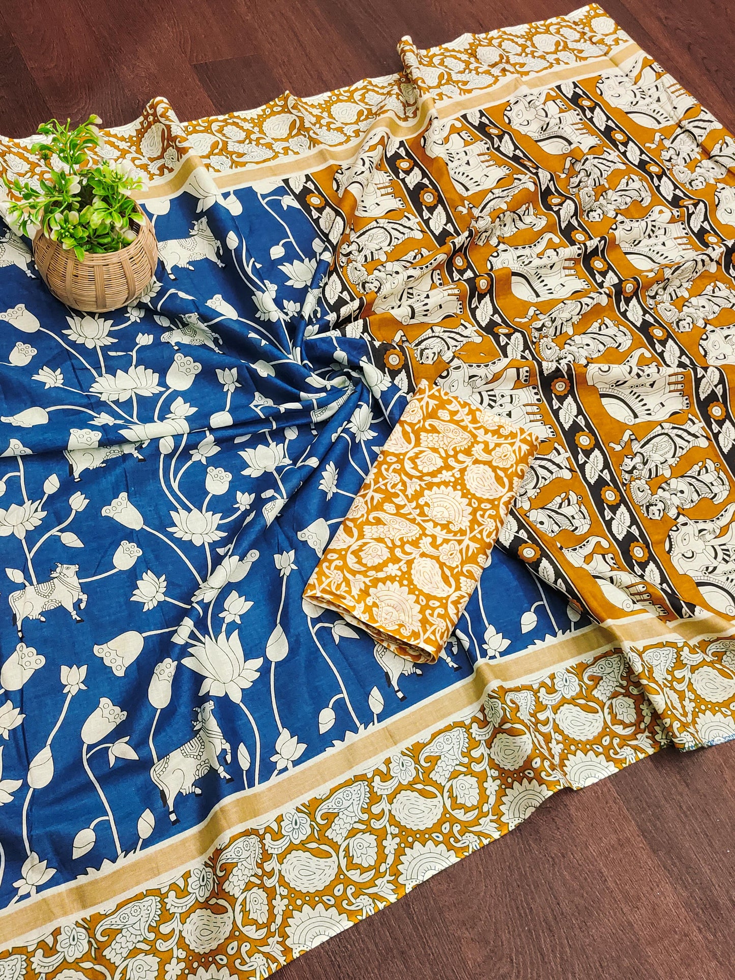 Kayatri New Pure Mulmul Cotton Ajrakh Print Saree