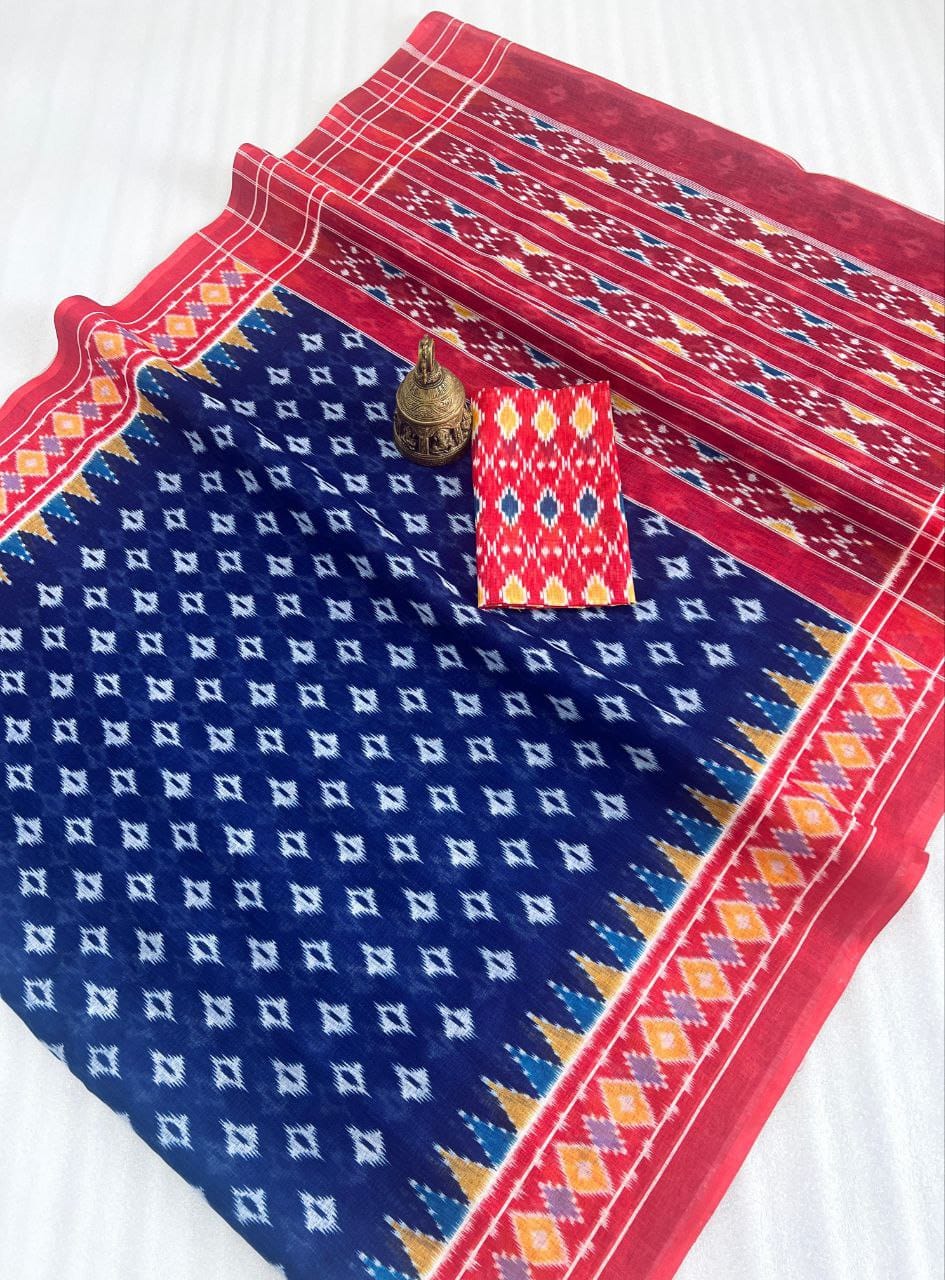 Kayatri New Plain Linen Digital Print Saree
