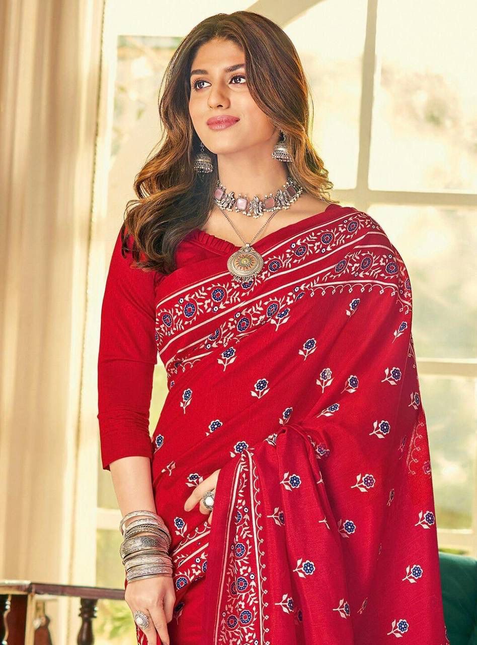 Kayatri New Soft Pure Cotton Printed Saree
