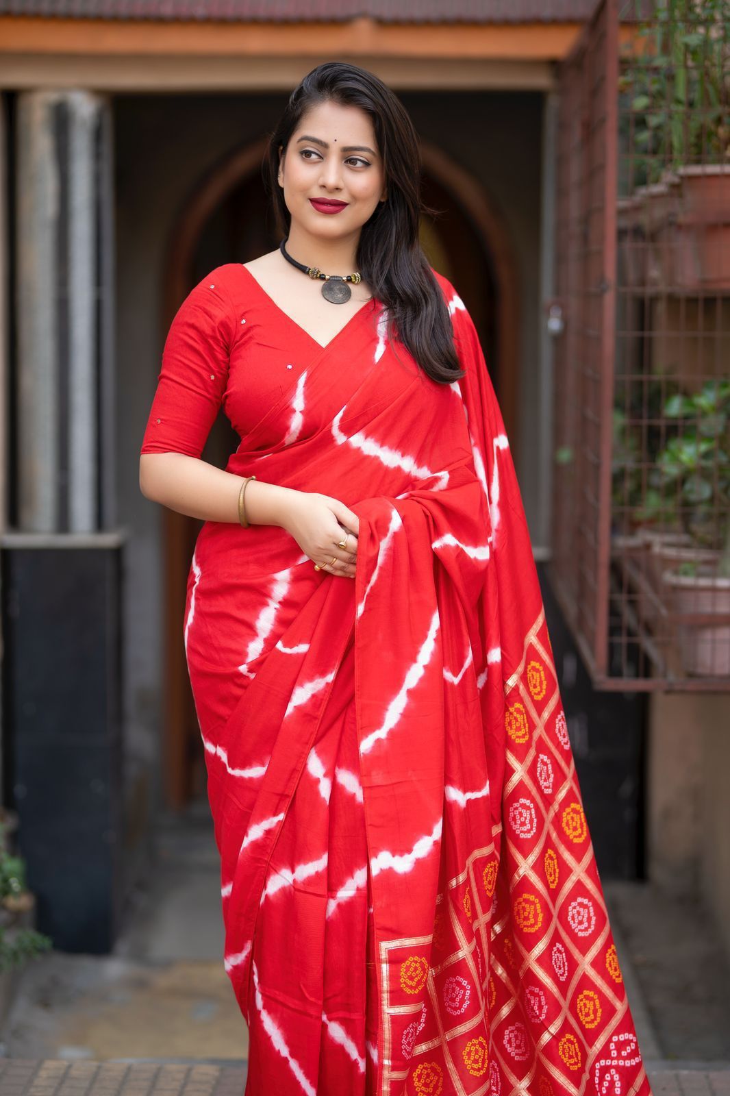 Kayatri New Traditional Ghatchola Bhandani Leheriya saree