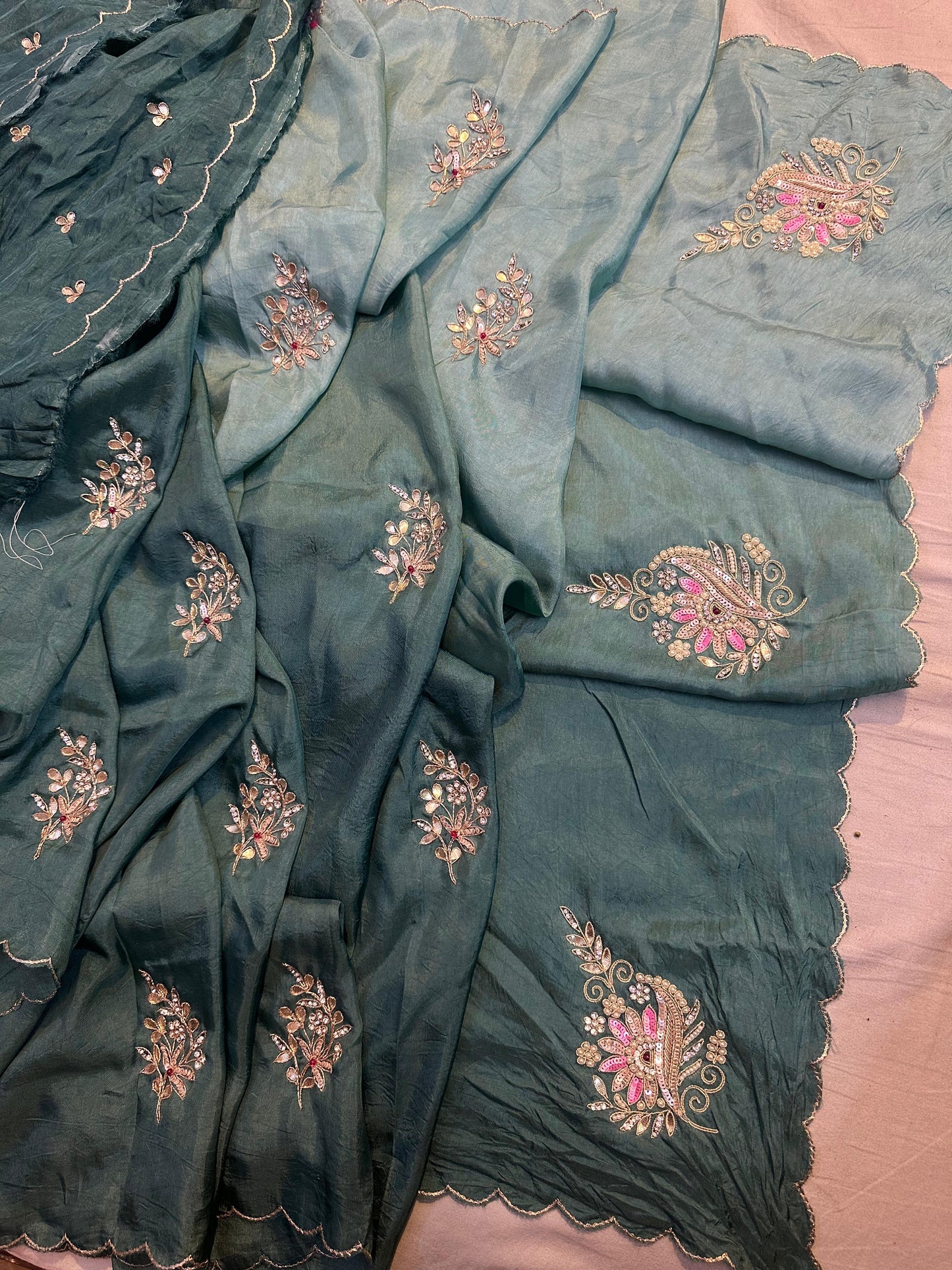 Kayatri  New Pure Upada Silk Hand Work Saree