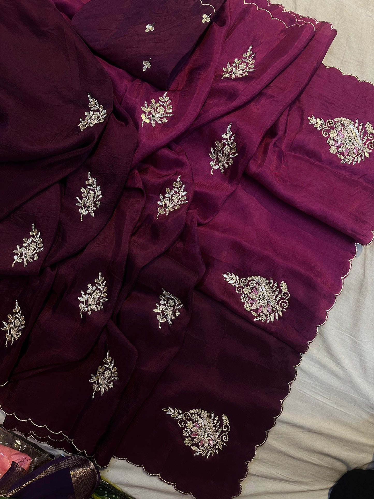 Kayatri  New Pure Upada Silk Hand Work Saree