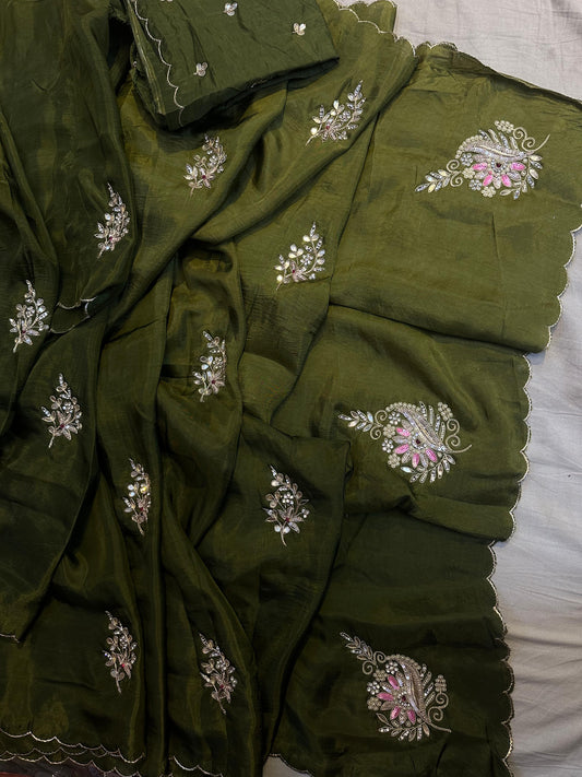 Kayatri  New Pure Upada Silk Hand Work Saree