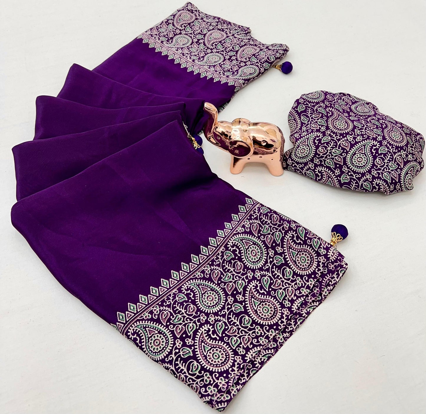 Kayatri New Pure Satin Ajrakh Printed Saree