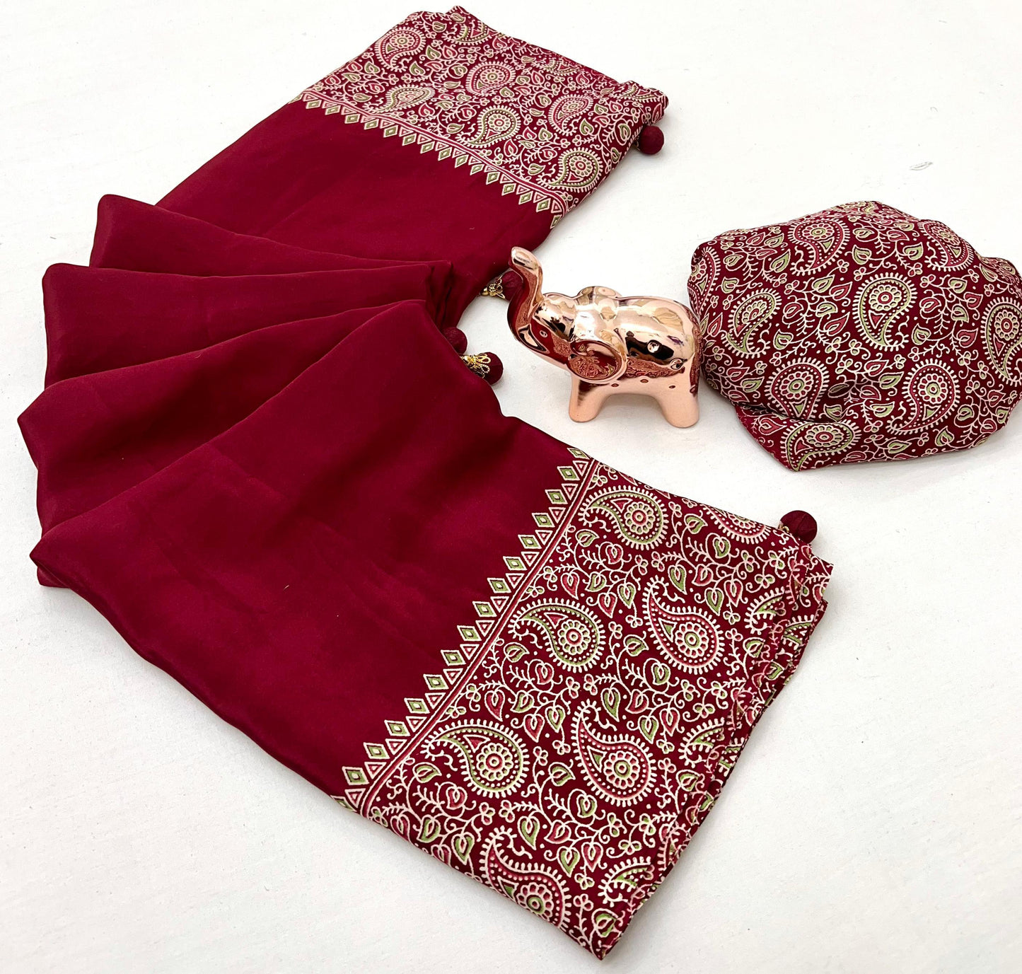 Kayatri New Pure Satin Ajrakh Printed Saree
