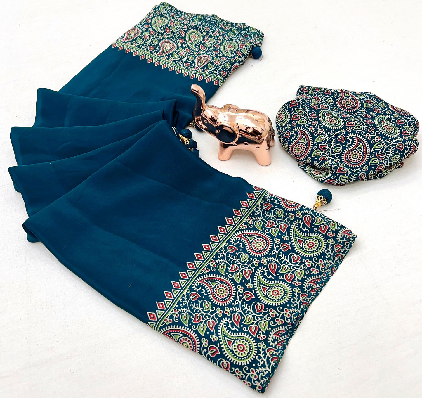 Kayatri New Pure Satin Ajrakh Printed Saree
