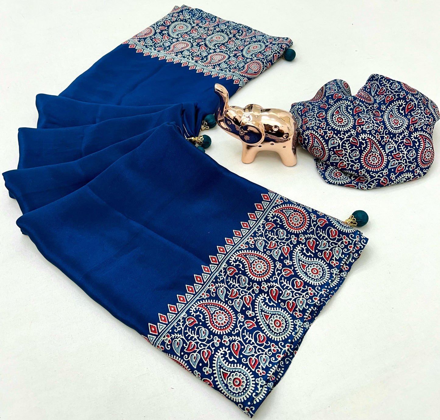 Kayatri New Pure Satin Ajrakh Printed Saree