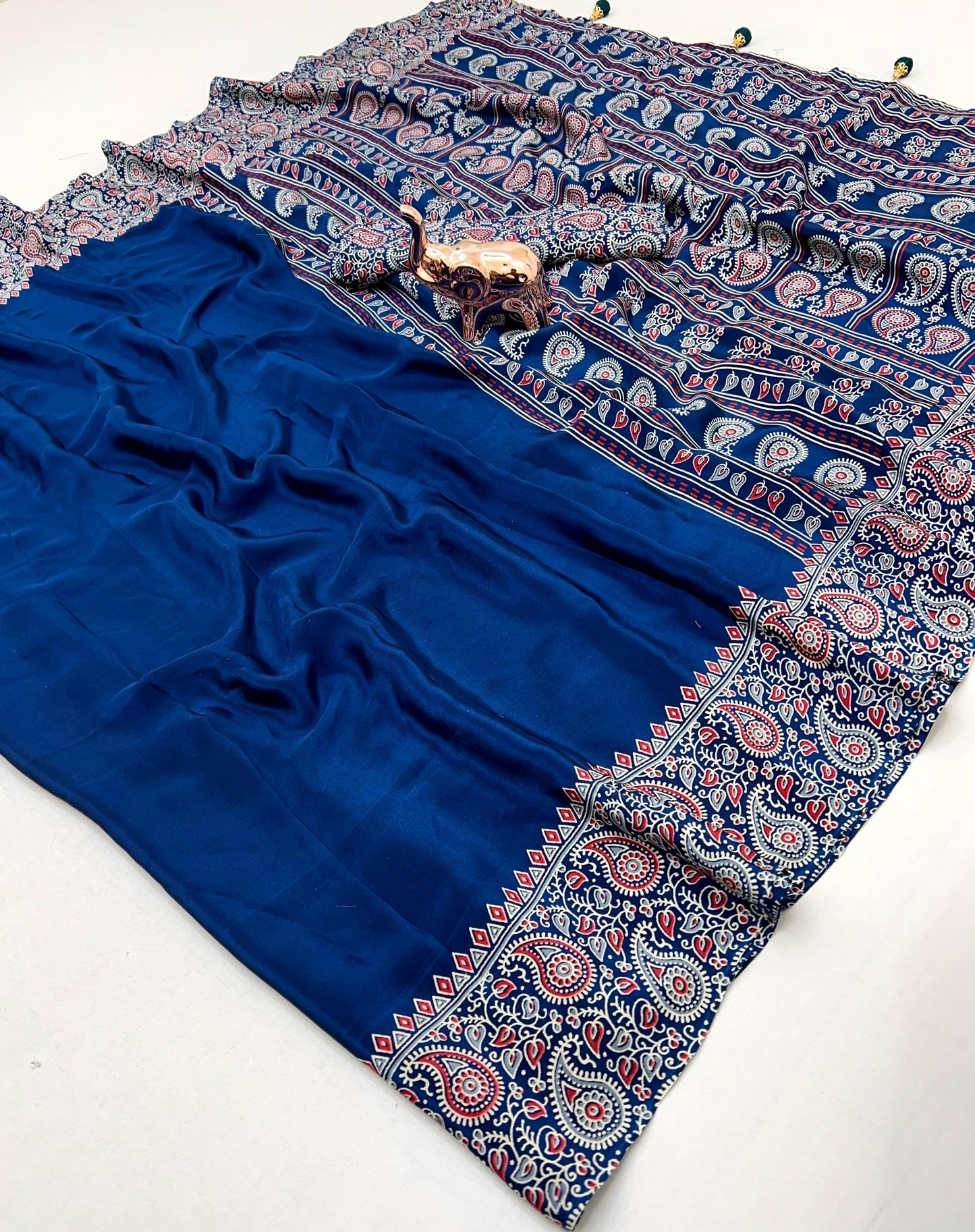Kayatri New Pure Satin Ajrakh Printed Saree