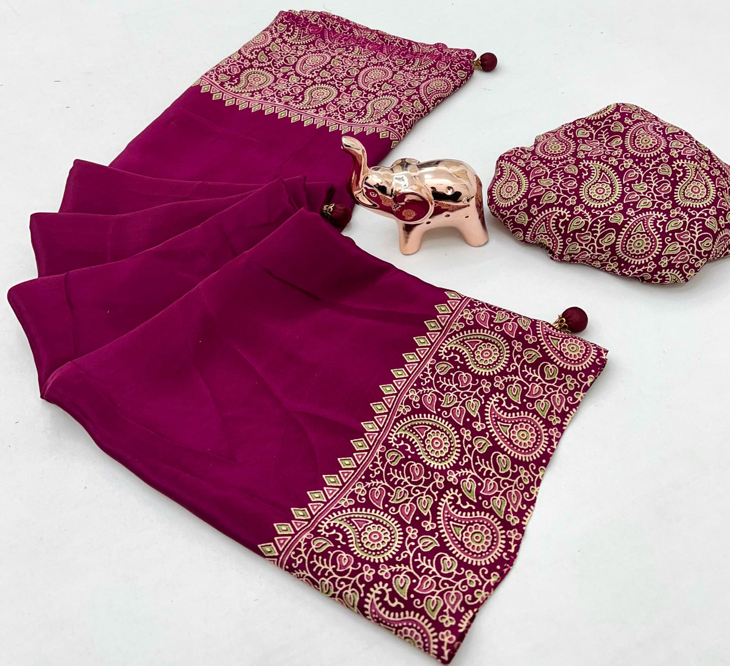 Kayatri New Pure Satin Ajrakh Printed Saree