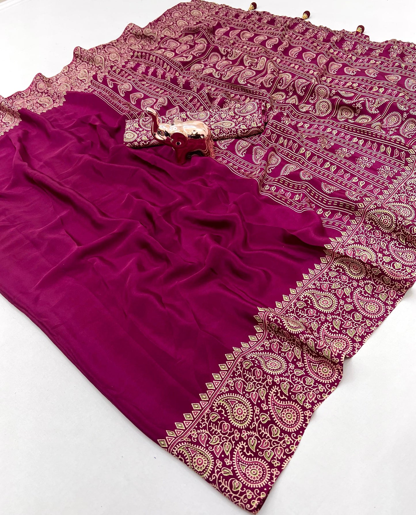 Kayatri New Pure Satin Ajrakh Printed Saree