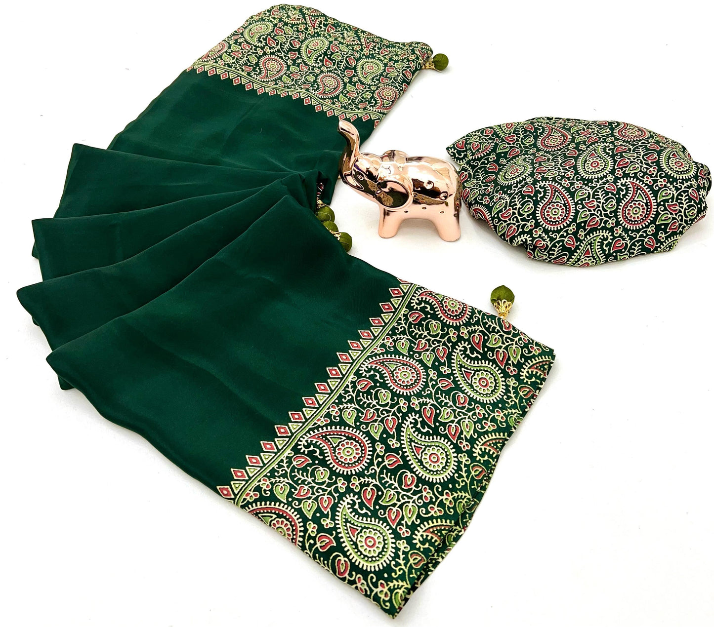 Kayatri New Pure Satin Ajrakh Printed Saree