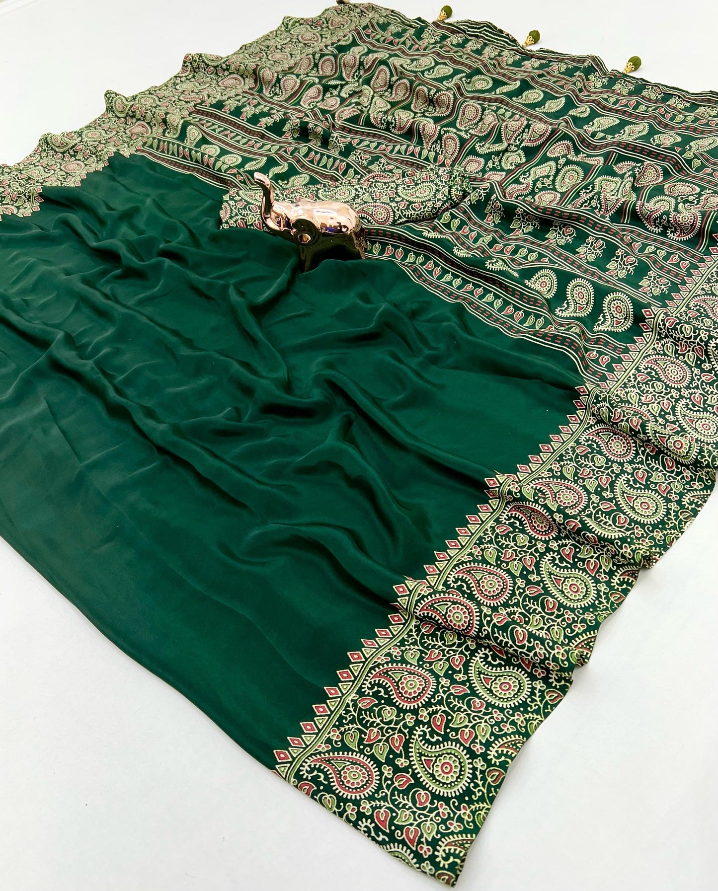 Kayatri New Pure Satin Ajrakh Printed Saree