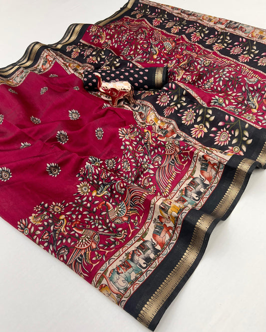 Kayatri New Soft Mul Cotton Patola Print Saree