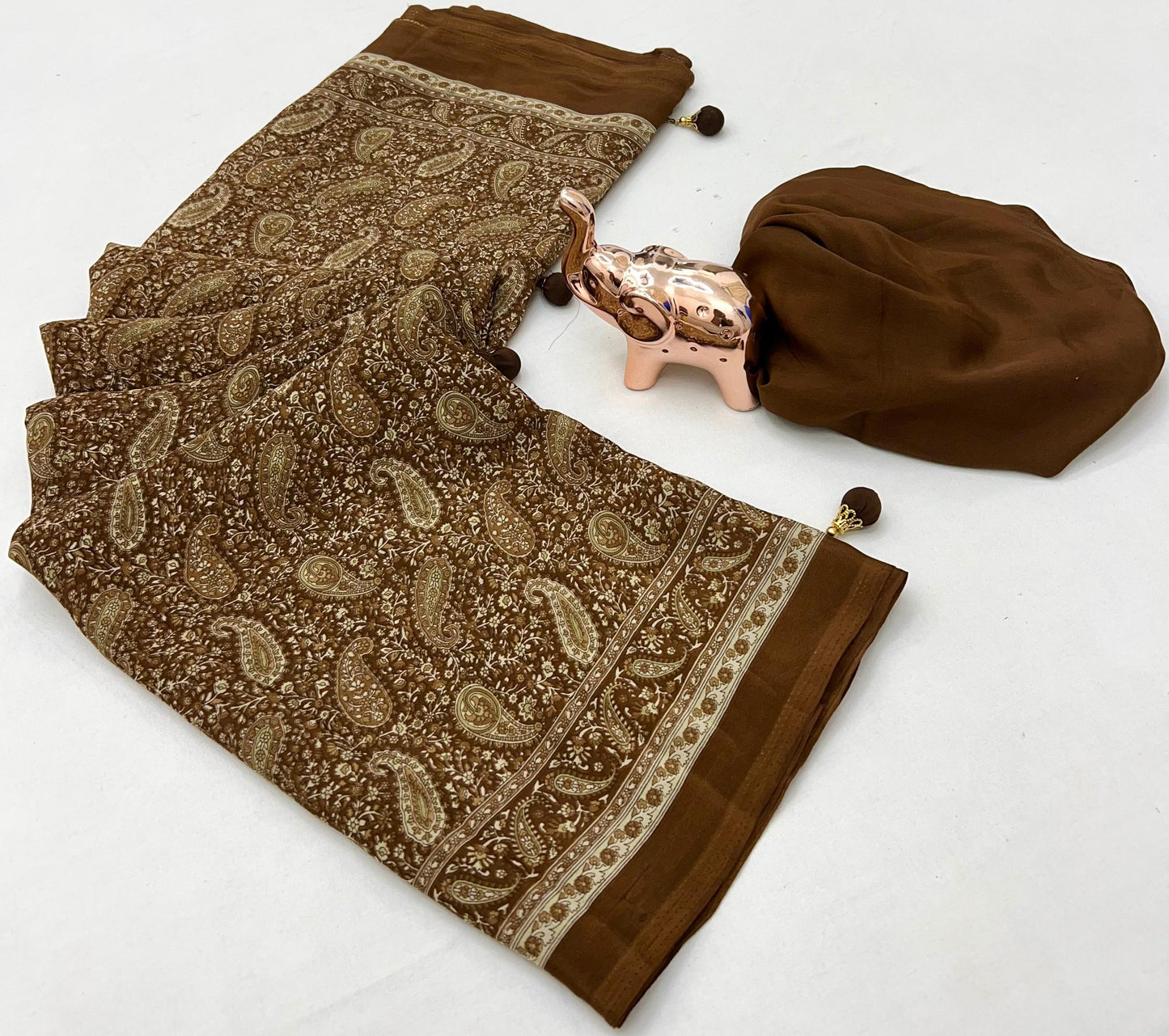 Kayatri New Pure Crape Satin Ajrakh Printed Saree