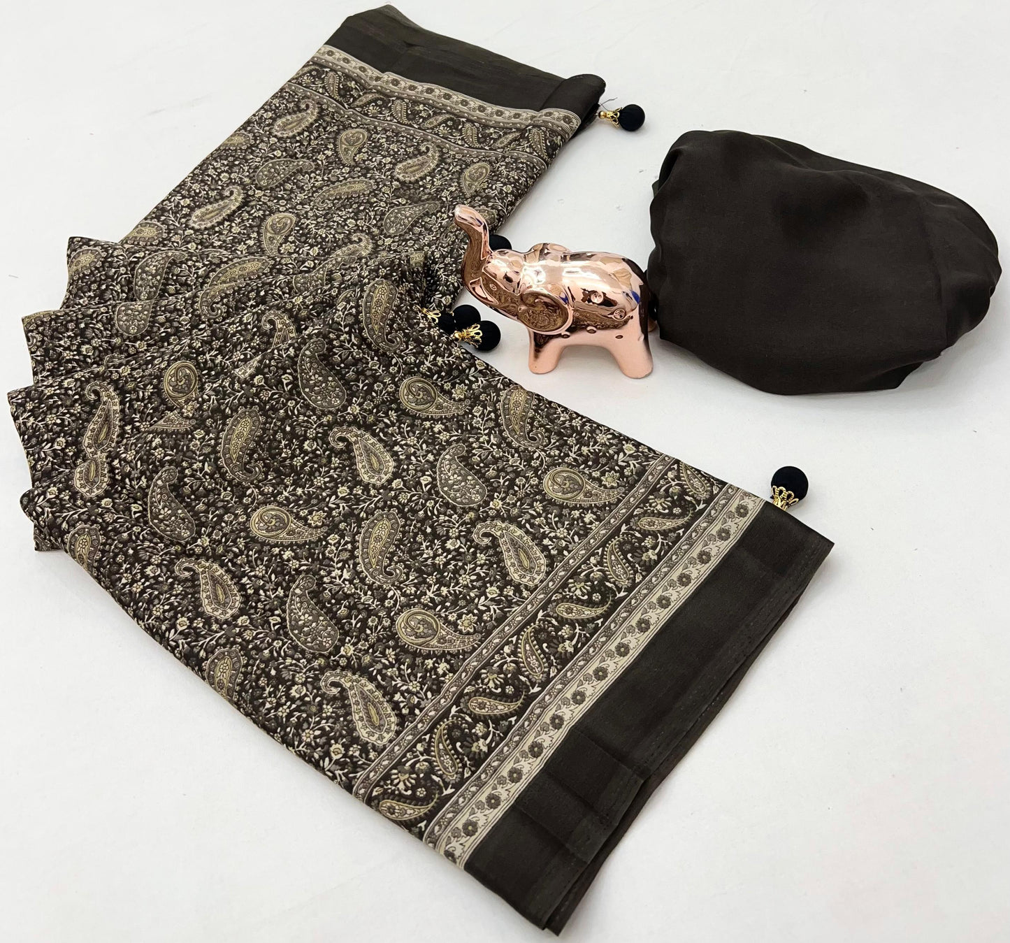Kayatri New Pure Crape Satin Ajrakh Printed Saree