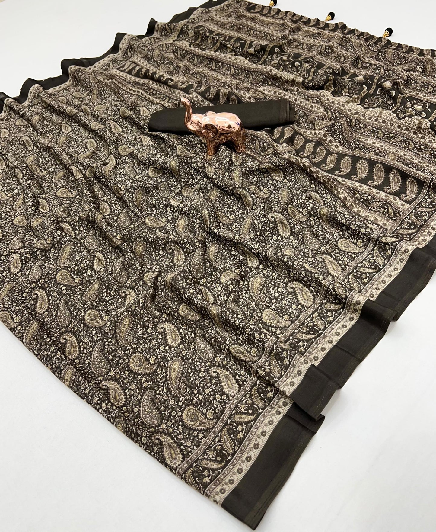 Kayatri New Pure Crape Satin Ajrakh Printed Saree