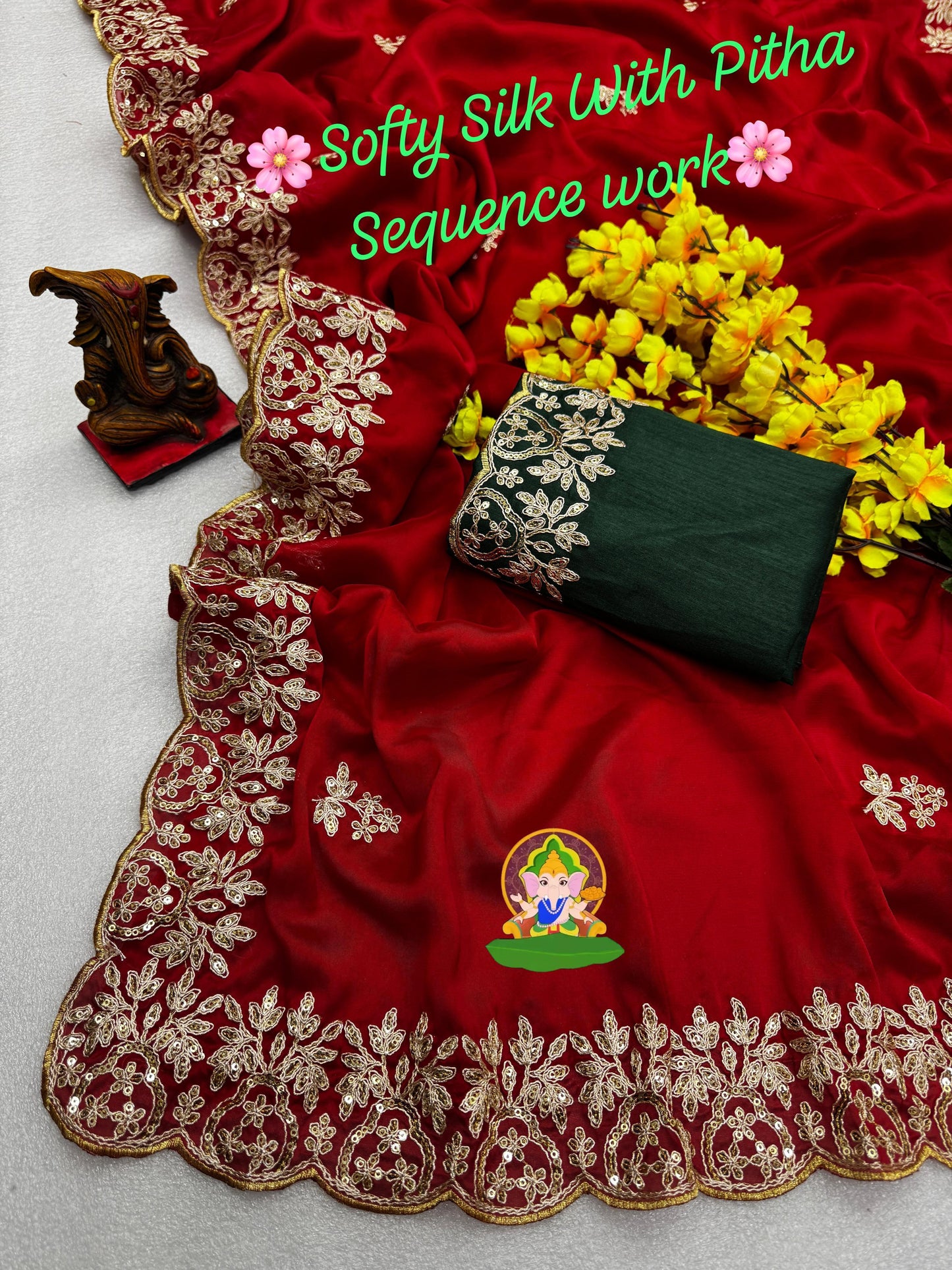 Kayatri New Softy Silk Designer Cutwork Border Saree