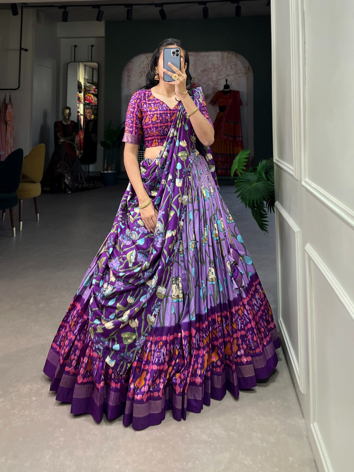 Kayatri New Tussar Silk Designer Zari Weaving Lehenga