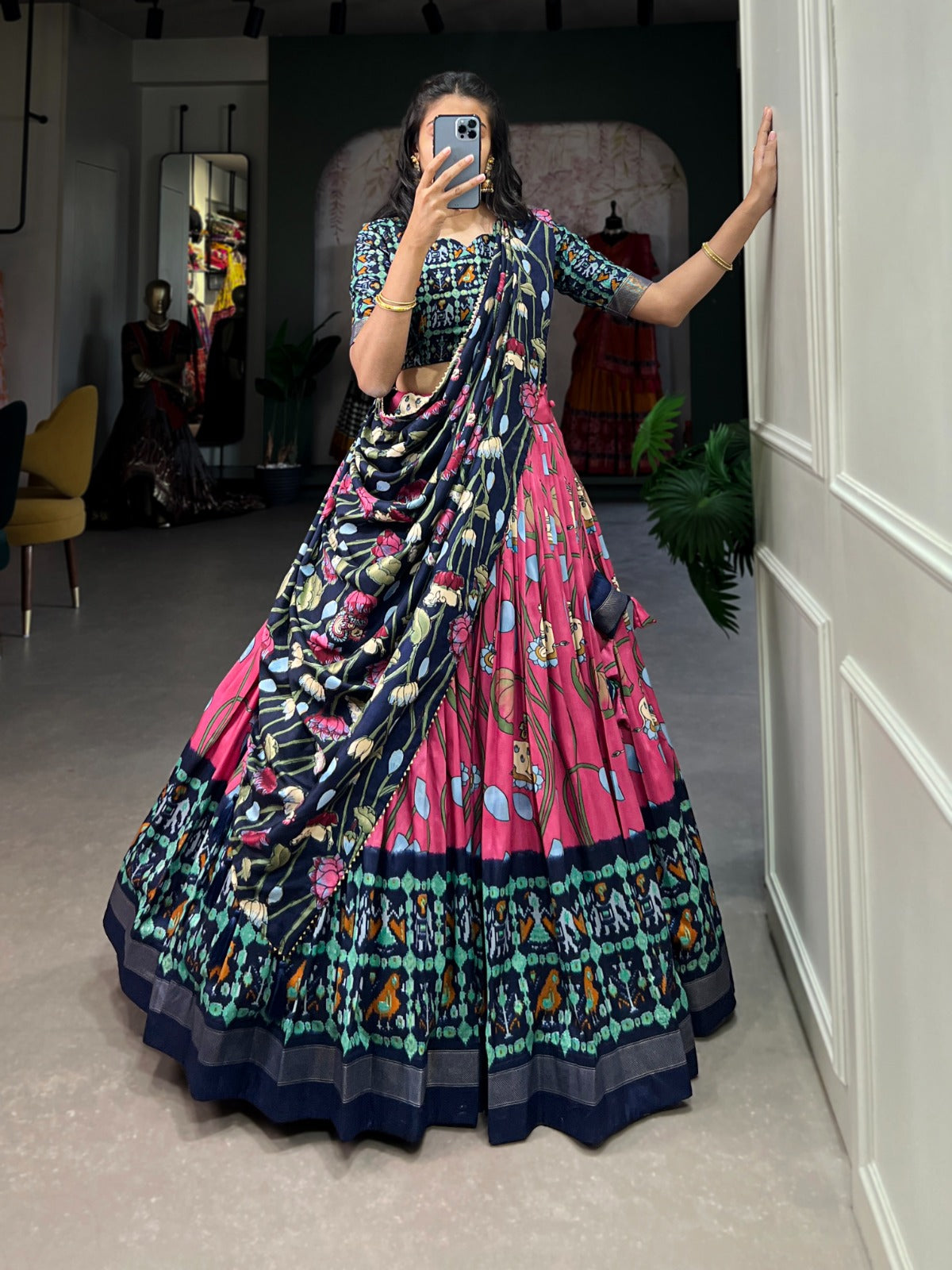 Kayatri New Tussar Silk Designer Zari Weaving Lehenga