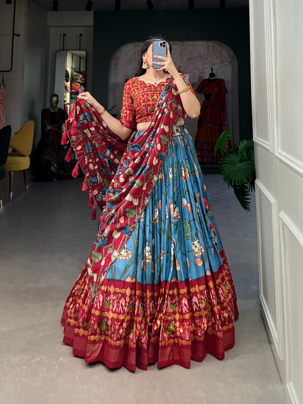Kayatri New Tussar Silk Designer Zari Weaving Lehenga