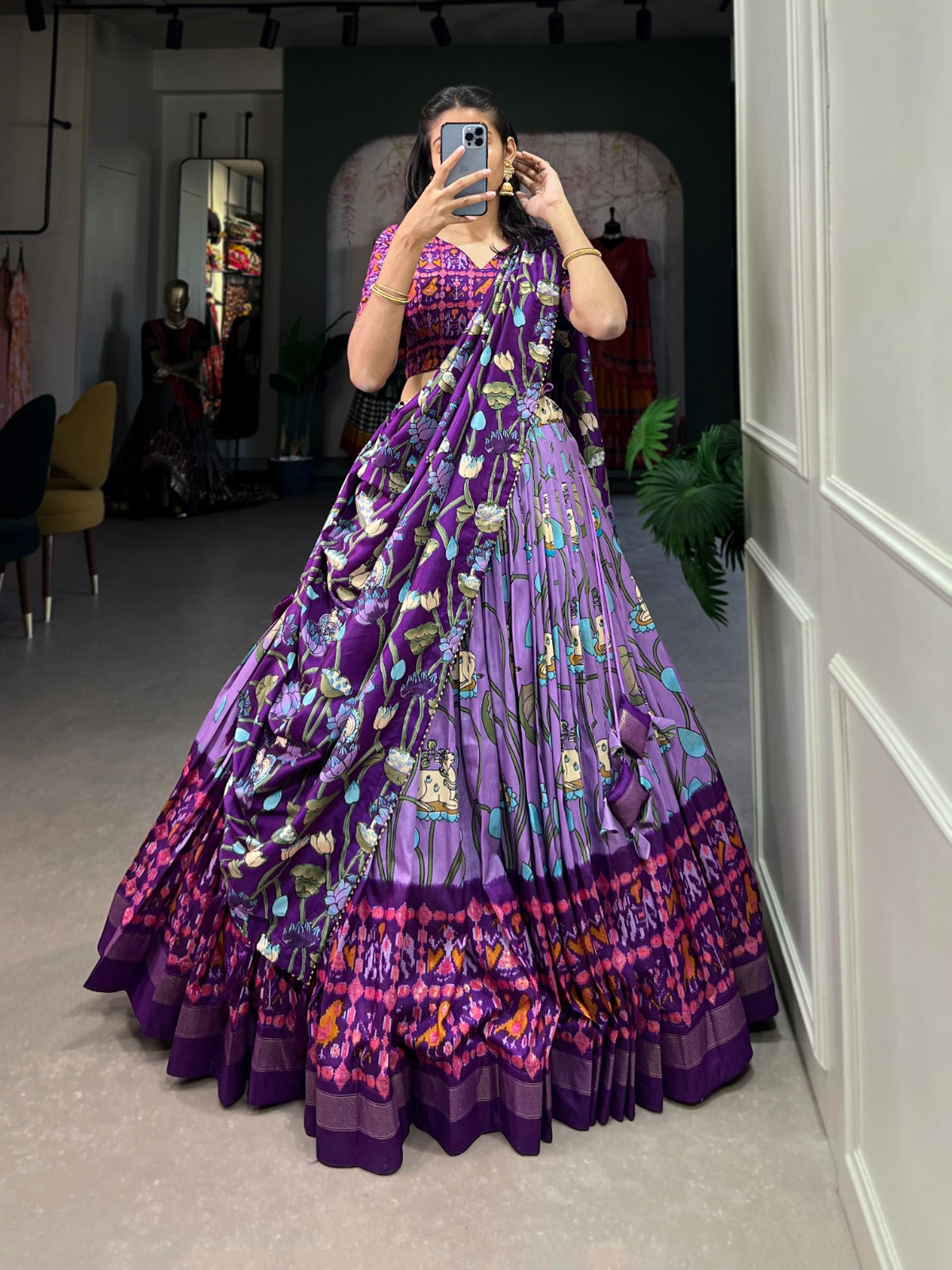 Kayatri New Tussar Silk Designer Zari Weaving Lehenga