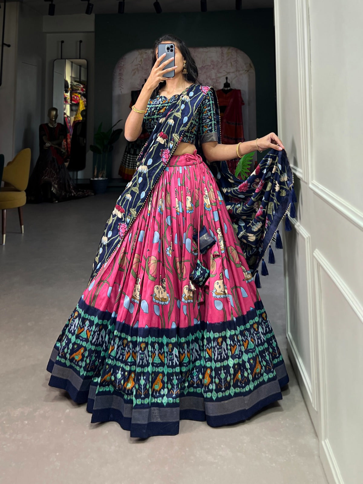 Kayatri New Tussar Silk Designer Zari Weaving Lehenga