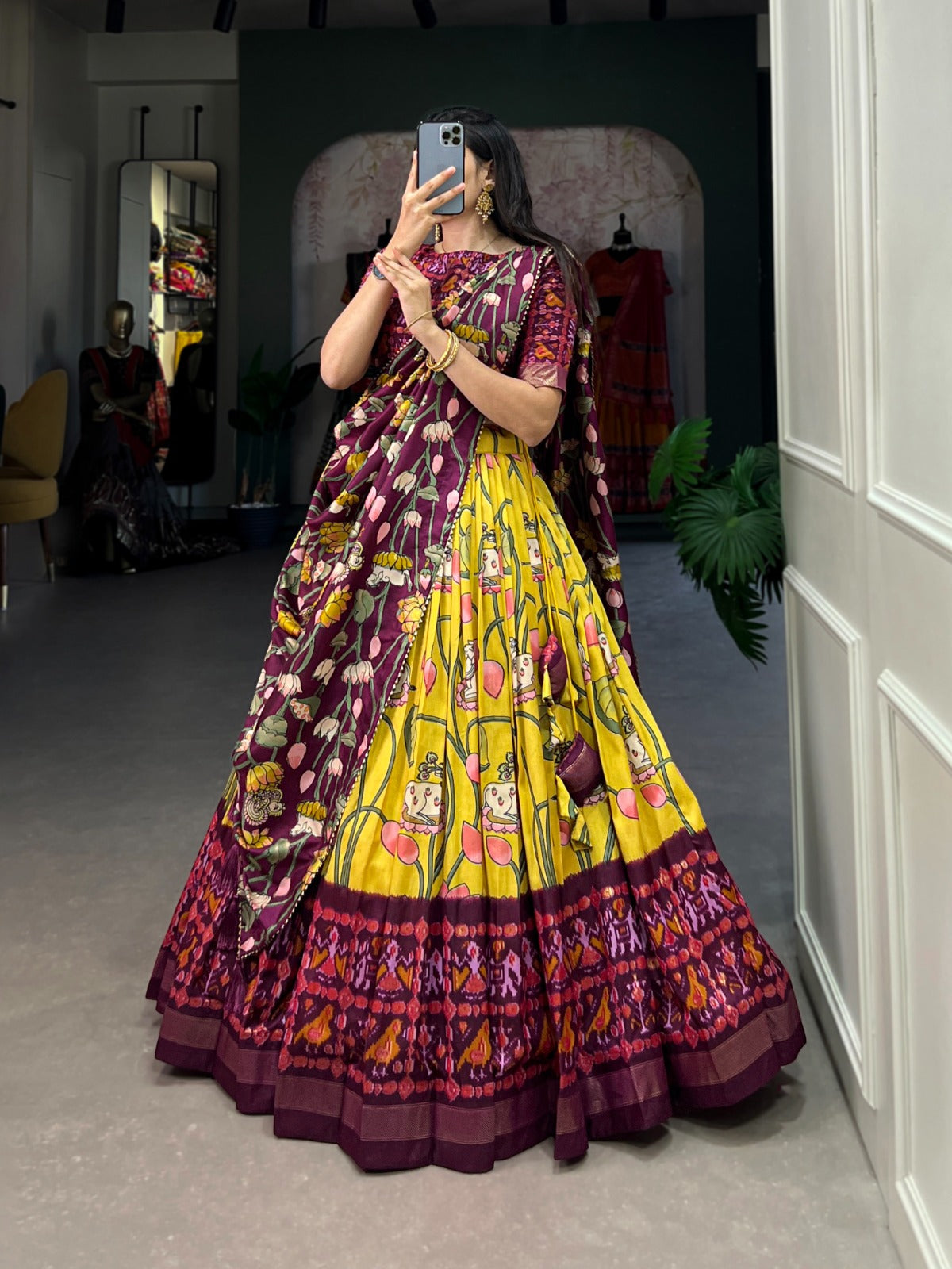 Kayatri New Tussar Silk Designer Zari Weaving Lehenga