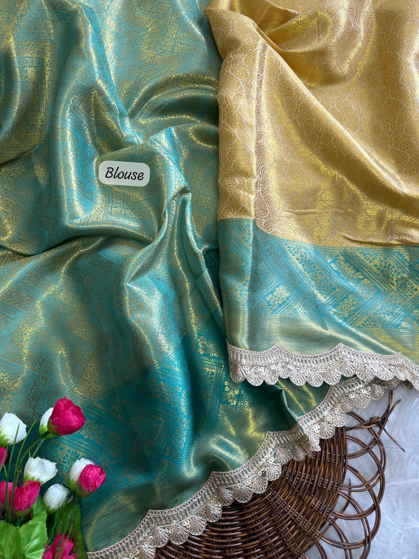 Kayatri New Banarasi Style Golden Tissue Saree