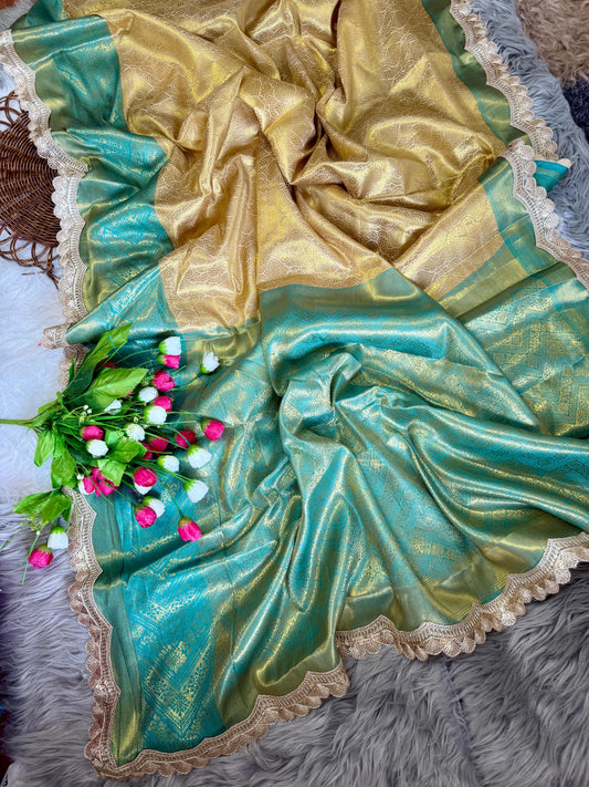 Kayatri New Banarasi Style Golden Tissue Saree