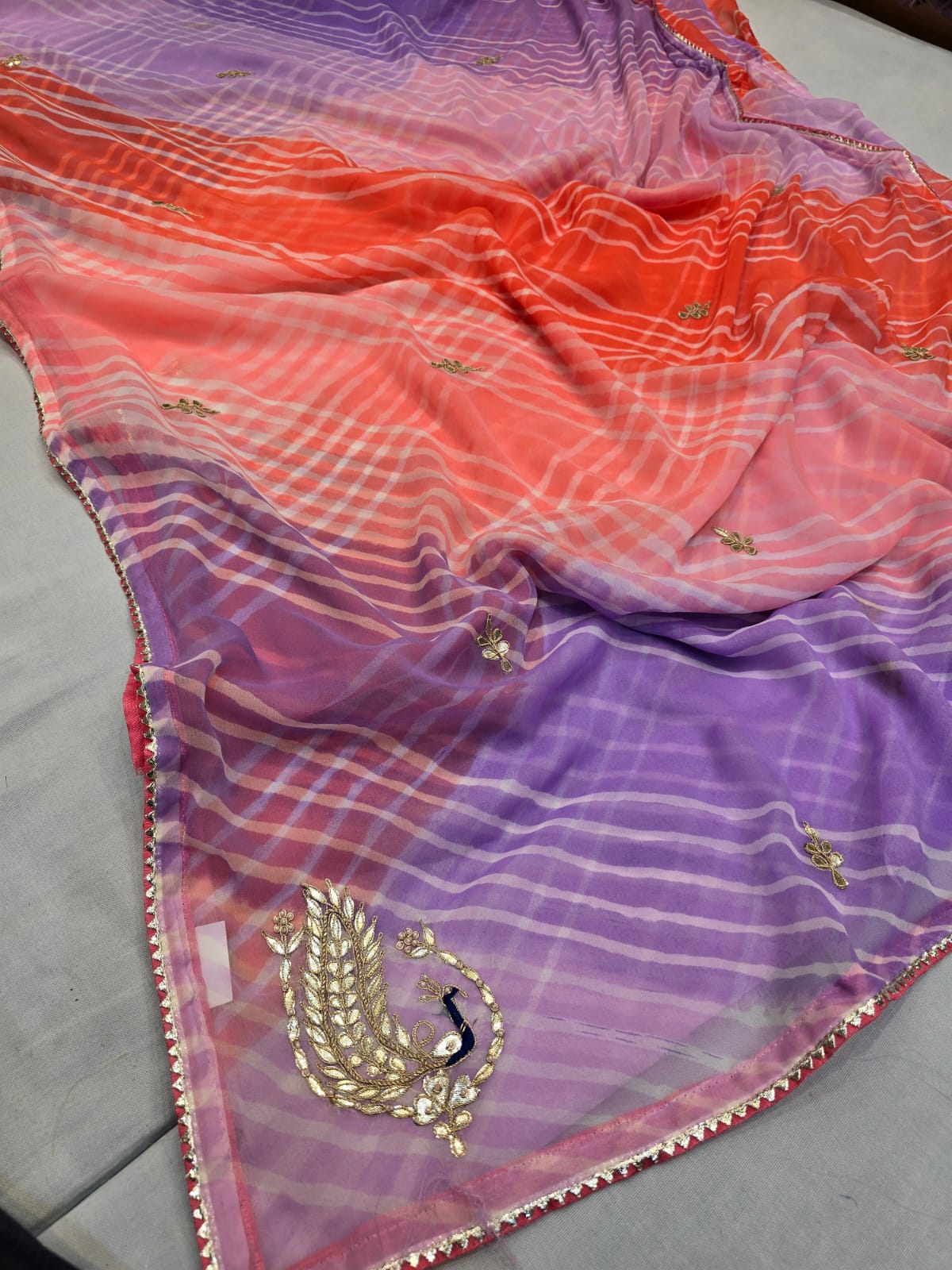 Kayatri New Light Weight Chiffon Leheriya Style Saree